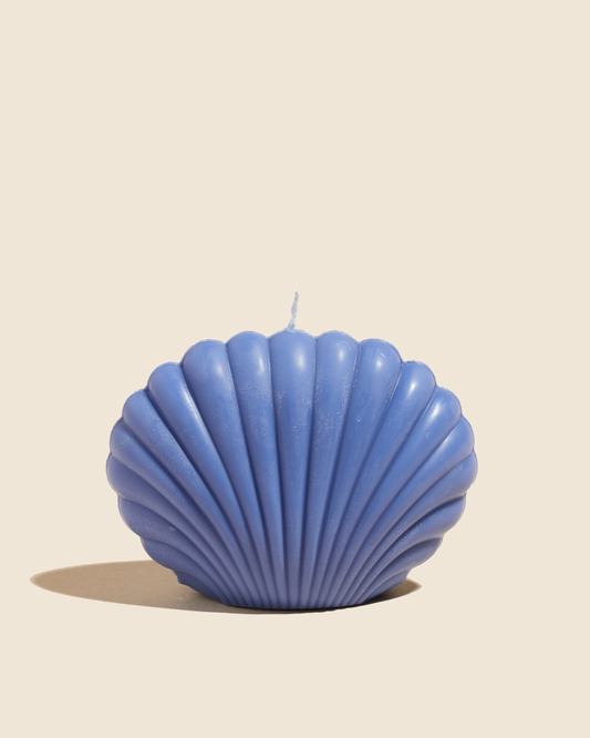 Clam Shell Candle in Indigo