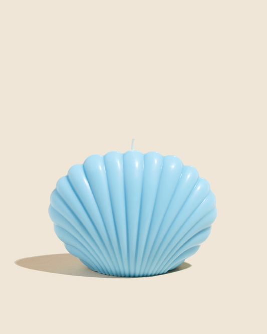 Clam Shell Candle in Sky Blue